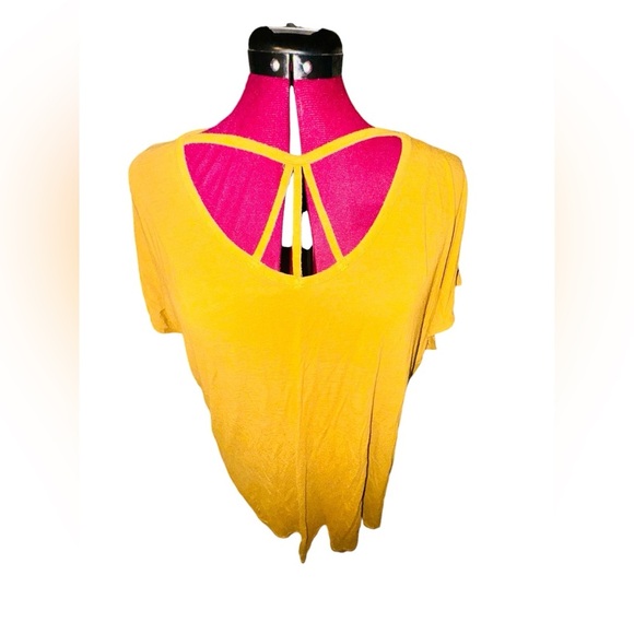 “Maurices” Size XXL Yellow Strappy Choker Top - Picture 4 of 8